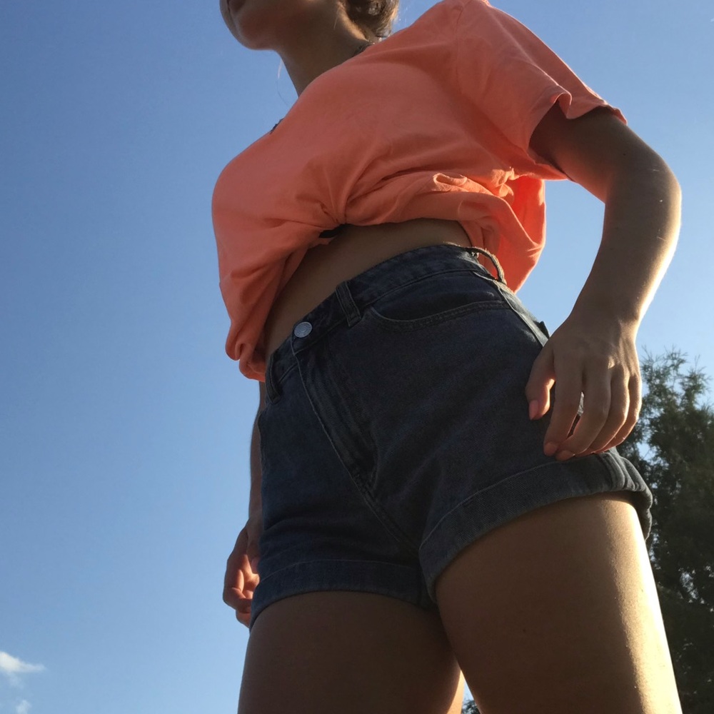 Orange American Eagle orange V neck shirt